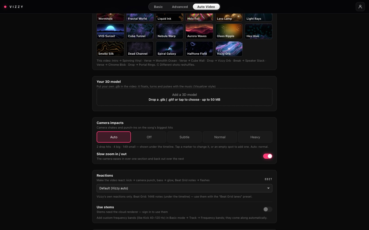 Auto Video options